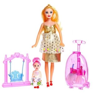 Кукла Сима-ленд Беременная с малышкой, 28 см, 4411805 бежевый