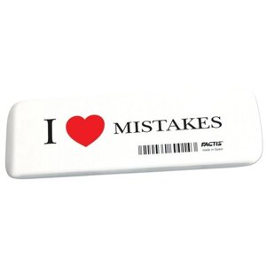 Ластик большой FACTIS "I love mistakes"Испания), 140х44х9 мм, прямоугольный, скошенные края, GCFGE16C