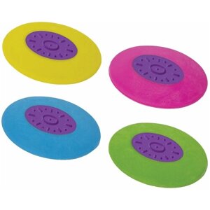Ластик юнландия "Воздушный шар", 42х30х9 мм, цвет ассорти, круглый, фиолетовый пластиковый держатель, 228726