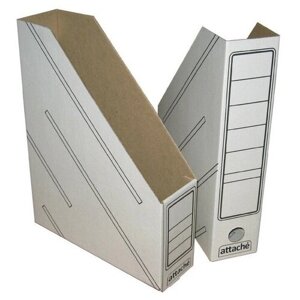 Лоток для бумаг вертикальный 75 мм Attache картонный белый 2 штуки в упаковке, 1640473