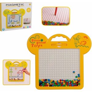 Магнитная мозаика-планшет с шаблонами 42 см / Детская игрушка Обучающая Доска / Магнитный конструктор