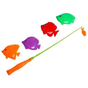 Магнитная рыбалка, "Весёлая рыбалка", удочка, 4 рыбки, для детей и малышей, развивающая