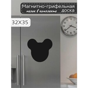 Магнитно-грифельная доска для записей на холодильник в форме ушек, 32х35 см