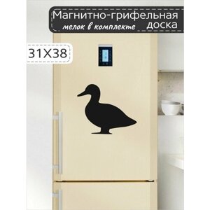 Магнитно-грифельная доска для записей на холодильник в форме утки, 31х38 см