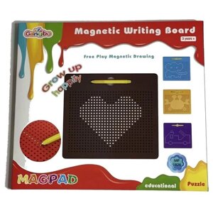 Магнитный планшет для рисования Magpad 714 отверстий для шариков / Обучающая, развивающая мелкую моторику / Детский планшет / Магнитный конструктор
