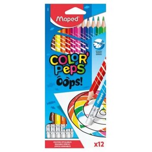 Maped Карандаши цветные Color'peps Oops 12 цветов c ластиком (832812) разноцветный