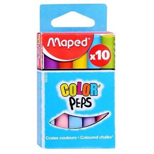 Мел цветной 10шт, круглый, Maped ColorPeps формула "без грязи"мелки и пастель