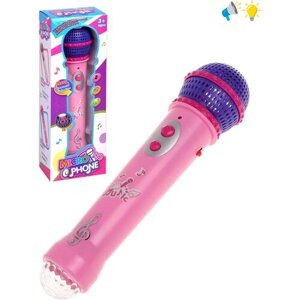 Микрофон детский Наша Игрушка со светом и звуком розовый