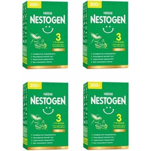 Молочко детское Nestle Nestogen Premium 3, с 12 месяцев, для комфортного пищеварения, 300 г 4 упаковки