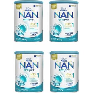 Молочная смесь Nestle NAN 1 OPTIPRO для роста, иммунитета и развития мозга, с рождения, 400 г 4 шт