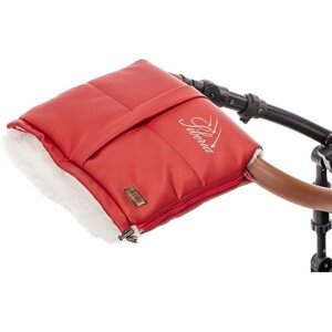 Муфта меховая для коляски Nuovita Siberia Lux Bianco (Rosso/Красный)