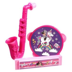 Музыкальные инструменты «Минни Маус», в наборе 3 предмета, цвет розовый