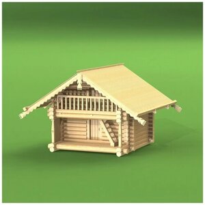 Набор для постройки модели Амбара из села Коккойла (Кижи) . Масштаб 1:72