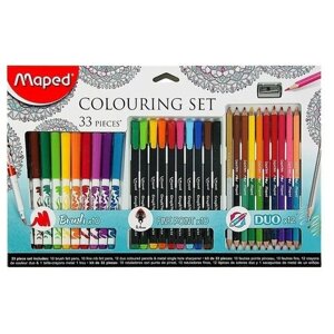 Набор для рисования Maped Color Peps 33 предмета: фломастеры, ручка капилярная, карандаши цветные двусторонние, точилка