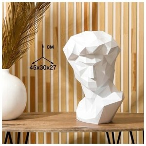 Набор для творчества 3D модель для создания полигональной фигуры Давид, бумага, белый, 32.5х44 см