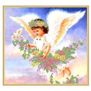 Набор для вышивания бисером Каролинка Парящий ангел, 18,5*24 см (кбан. 4002(ч