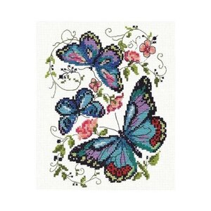 Набор для вышивания Чудесная Игла 042-03 Синие бабочки 15 х 18 см