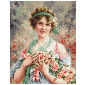 Набор для вышивания «Девушка с розами», 28,5x35,5 см, Luca-S