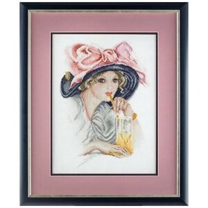 Набор для вышивания Девушка с розовым бантом по картине Харрисона Фишера 30 х 40 см марья искусница 06.004.01