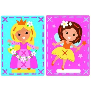 Набор для вышивания из 2-х сюжетов Фея и принцесса (для начинающих) на перфорированной бумаге VERVACO PN-0157764