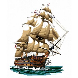 Набор для вышивания крестом Белоснежка Корабль "Виктория"Набор для вышивания крестиком 18.5х25 см / Корабль / Море