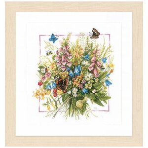 Набор для вышивания LANARTE "Бабочки с цветами" 38x36 см