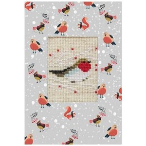 Набор для вышивания «Открытка. Зимняя птичка», 10x14 см, Luca-S