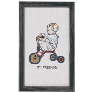 Набор для вышивания Permin 92-1185 Мальчик на трёхколесном велосипеде