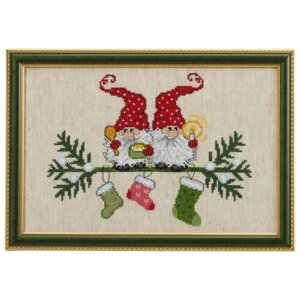 Набор для вышивания Permin 92-7211 Эльфы и рождественские носки