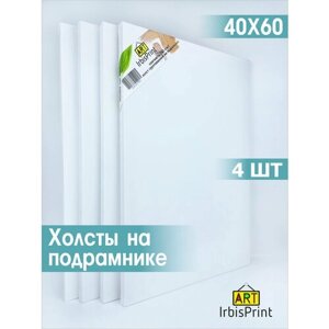 Набор холстов для рисования на подрамнике, акриловый грунт, синтетика, 40х60 см, 4 шт