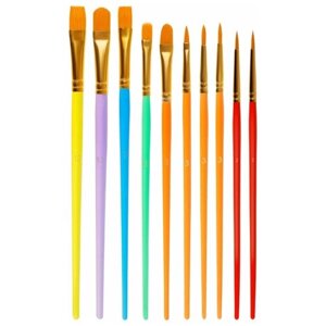 Набор кистей Мульти-Пульти синтетика, короткая ручка, 10 шт, SB_37585 №3, 10 шт., разноцветный