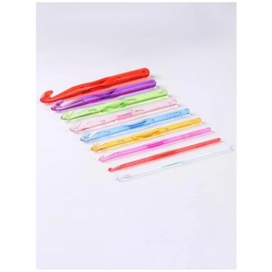 Набор крючков для вязания, d 3-12 мм, 14 см, 9 шт, цвет разноцветный