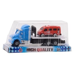 Набор машин Junfa toys Автовоз (9905-3) 1:24, 18 см, голубой/красный