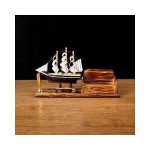 Набор настольный Корабль: визитница, подставка для ручки, 15 х 22 х 7 см 1531154 .