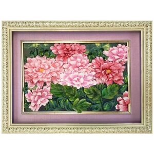 Набор Розовые хризантемы вышивка лентами 18х24,5 Каролинка КЛ (Н)-4009 18х24,5 Каролинка КЛ (Н)-4009