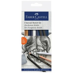 Набор угля и угольных карандашей Faber-Castell "Charcoal Sketch" 7 предметов, картон. упак.