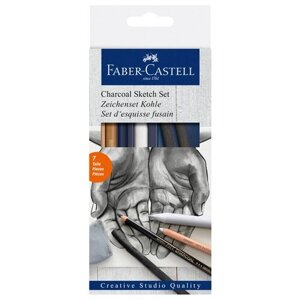 Набор угля и угольных карандашей Faber-Castell «Charcoal Sketch» 7 предметов, картон. упак.