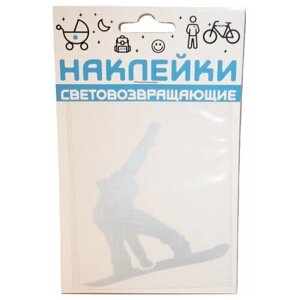 Наклейка световозвращающая для велосипедистов COVA SPORT "Сноуборд" 100х85 мм цвет металлик