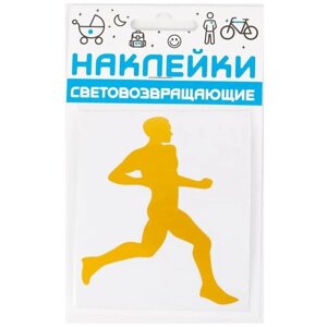 Наклейка световозвращающая для велосипедистов COVA SPORT "Спортсмен" 100х85 мм оранжевая