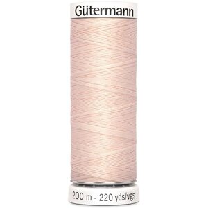 Нить Gutermann Sew-all 748277 для всех материалов, 200 м, 100% полиэстер (210 нежная нуга), 5 шт