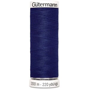 Нить Gutermann Sew-all 748277 для всех материалов, 200 м, 100% полиэстер (309 чернильный), 5 шт