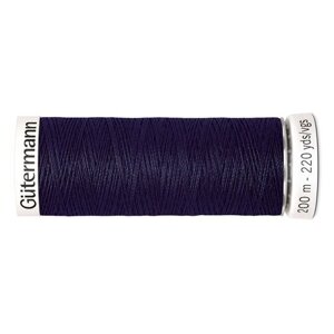 Нить Gutermann Sew-all 748277 для всех материалов, 200 м, 100% полиэстер (387 чернильно-черный), 5 шт