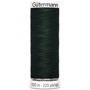 Нить Gutermann Sew-all 748277 для всех материалов, 200 м, 100% полиэстер (707 тёмно-зелёный), 5 шт
