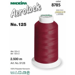 Нить оверлочная Madeira "Aerolock №125", цвет: темно-красный, 2500 м
