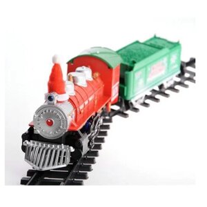 Новогодняя детская железная дорога Merry Christmas (На батарейках, 12 деталей) Huan Nuo 3555-1 (3555-1)