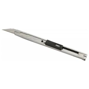 Нож канцелярский Deli E2034 Essential Metal Vivid Mini шир. лез. 9мм фиксатор сталь серый