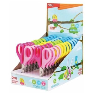 Ножницы детские Deli ED60100 Neon, материал сталь, цвет ассорти, для творчества