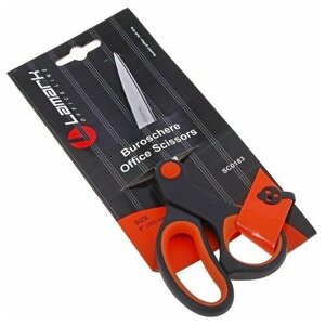 Ножницы Lamark 20,3см с пластиковыми ручками и мягкими вставками, оранжевого цвета