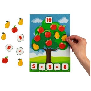 Обучающая игра из фетра на липучках "Дерево состав числа"
