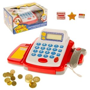 Обучающая касса-калькулятор «Учимся и играем», игрушечная, с аксессуарами, световые и звуковые эффекты